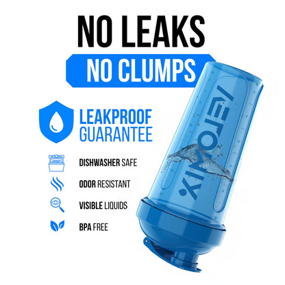 VELOMIX -2 Pack- 28 oz Protein Shaker Bottles for Protein Mixes - 2x Wire Whisk | Leak Proof Shaker Cups for Protein Shakes | Protein Shaker Bottle Pack (Black/Transparent)