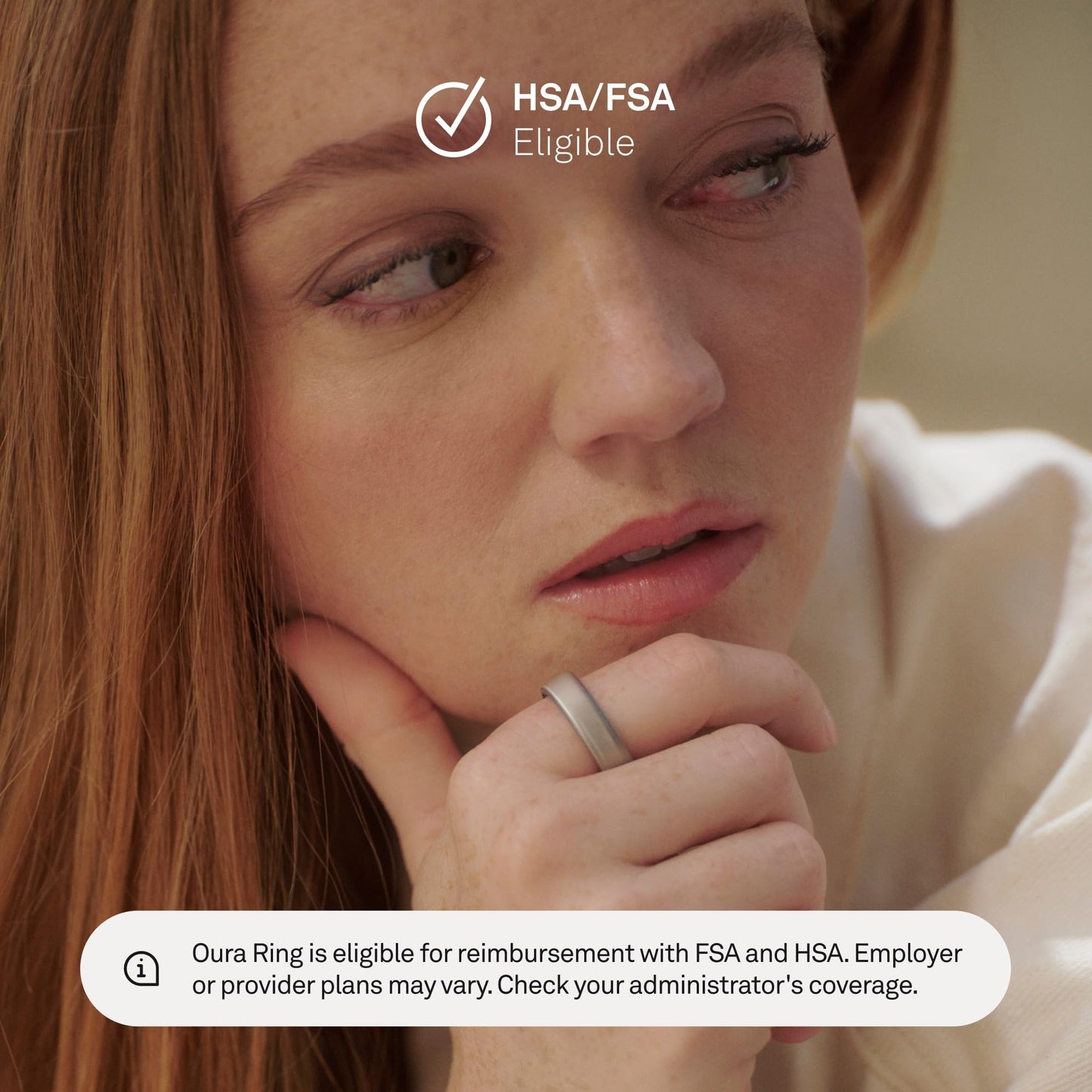 Oura Ring 5 - Silver - Size 8 - World’s Smallest Smart Ring - Sleep, Activity, Women’s Health, AI Advisor, 1 Week of Battery Life, Size Before You Buy, Android & iOS Compatible