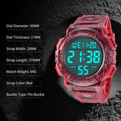 L LAVAREDO Mens Digital Watch Sports Military Watches Waterproof Outdoor Chronograph Wrist Watches for Men with LED Back Ligh/Alarm/Date
