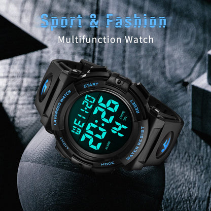 L LAVAREDO Mens Digital Watch Sports Military Watches Waterproof Outdoor Chronograph Wrist Watches for Men with LED Back Ligh/Alarm/Date