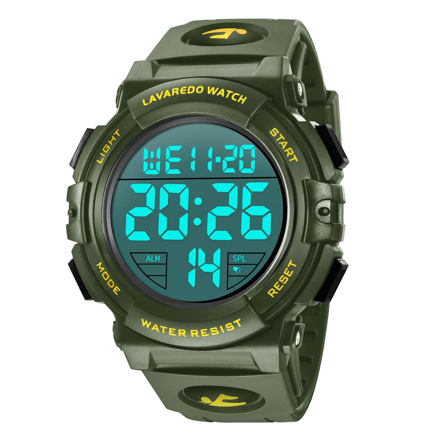 L LAVAREDO Mens Digital Watch Sports Military Watches Waterproof Outdoor Chronograph Wrist Watches for Men with LED Back Ligh/Alarm/Date