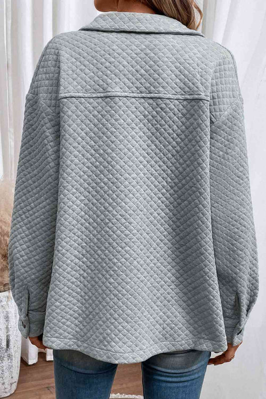 Comfortable Button-Down Collared Jacket Classic Lightweight Classic Design With Pockets