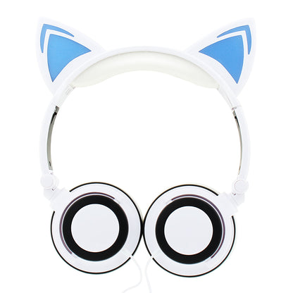 Luxury New Popular Esonstyle Kids Headphones Over Ear with LED Glowing Cat Ears,Safe Wired Kids Headsets 85dB Volume Limited, Food Grade Silicone, 3.5mm Aux Jack, Cat-Inspired Purple Headphones for Girls and Kids