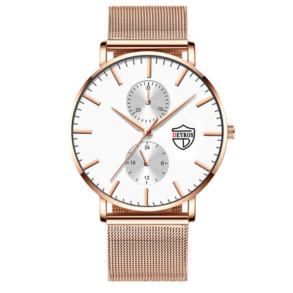 Black 3Bar Watch Men Women'S Watches Ladies Watch With Crystals  Fashion Stainless Steel Band Comfortable Wristwatch