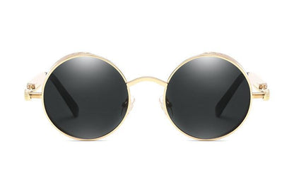 Luxury Popular Retro  Gothic Steampunk Polarized Men and  Women Brand Designer Vintage Round High Quality Metal Frame Sunglasses With UV400 Protection