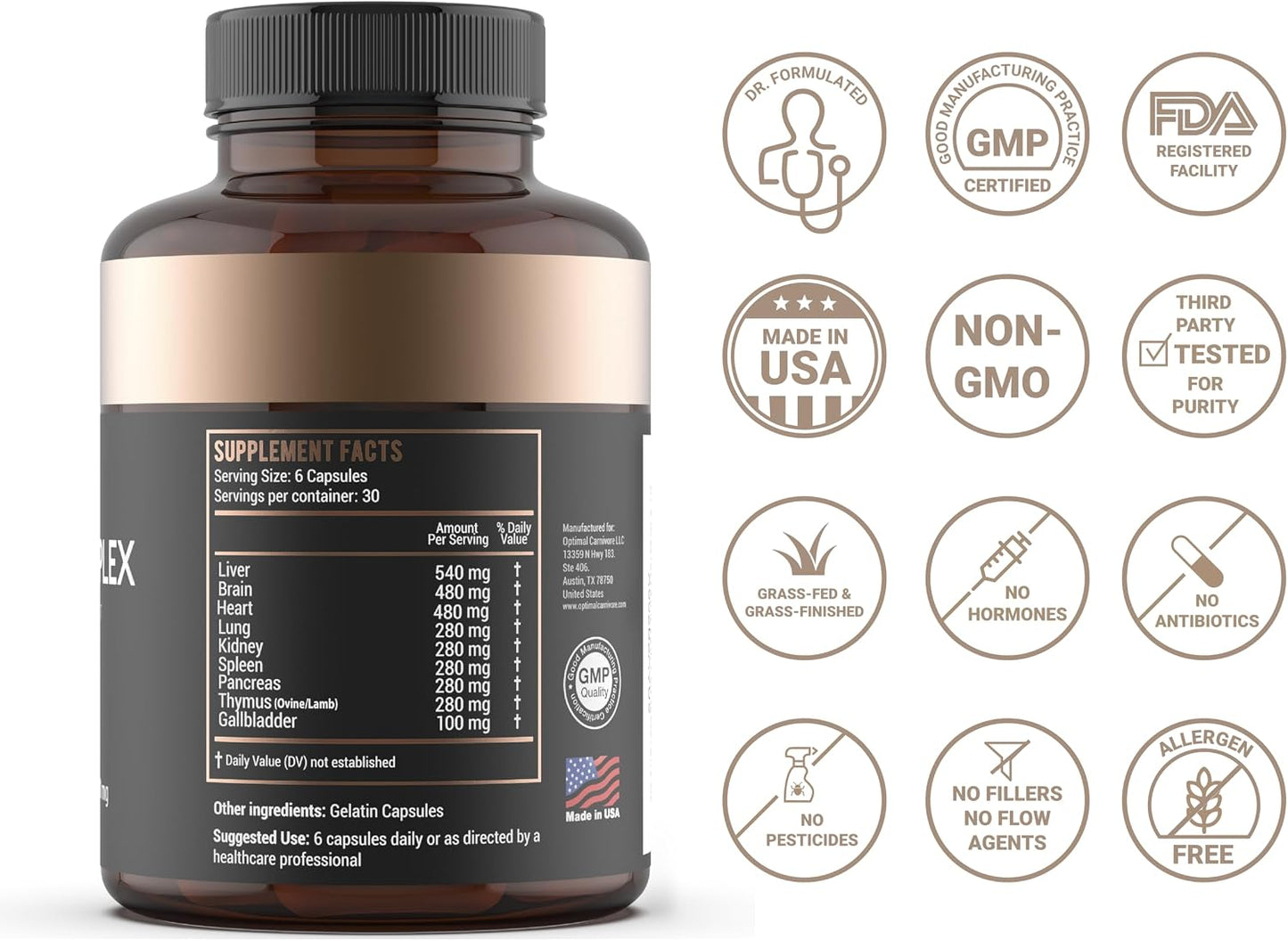 Beef Organ Supplement for Women | Supports Hormone Balance | Ovary, Uterus & Reproductive Nourishment + Liver, Kidney & Heart for Cycle Harmony, Mood Ease & Feminine Energy | 90 Day Supply