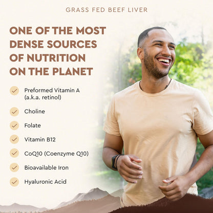 Ancestral Supplements Beef Liver Support Capsules, Iron & Energy, 180 Ct | Freeze-dried, Non-GMO Liver Rich in Heme Iron, Vitamin A & B12; Grass-fed, Desiccated, Vital Liver Support, Natural Liver