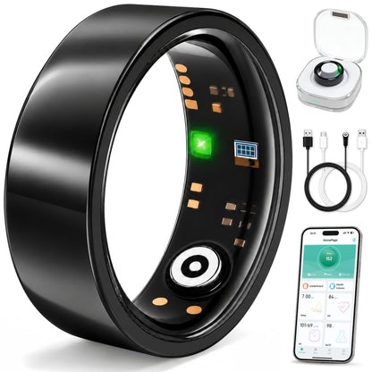 Smart Ring for Men & Women, Fitness Tracker, Sleep, Heart Rate, SpO2 | No subscription app, iOS & Android compatible, IP68 waterproof, sleep and naps, activity, women's health, family care.