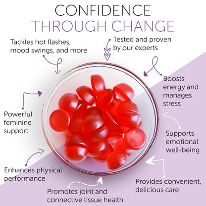 Perimenopause Supplements Women | Premenopausal Gummy Vitamins | Relief for Hormonal Balance & Mood Swings | Supports Menstrual Cycle Regulation | 60 Vegan Gummies