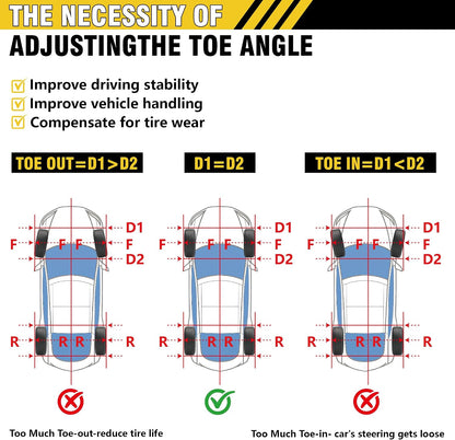 2026 Upgraded Wheel Alignment Tool, 2 PCS Toe Alignment Tool Plates Without Removing Calipers, Wheel Alignment Kit with 2 Measuring Tapes, Compatible with Most Cars and SUVs