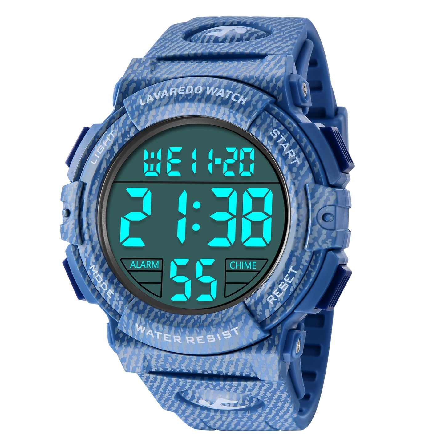 L LAVAREDO Mens Digital Watch Sports Military Watches Waterproof Outdoor Chronograph Wrist Watches for Men with LED Back Ligh/Alarm/Date
