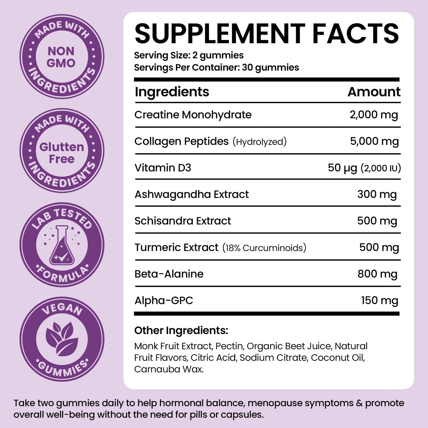 Perimenopause Supplements Women | Premenopausal Gummy Vitamins | Relief for Hormonal Balance & Mood Swings | Supports Menstrual Cycle Regulation | 60 Vegan Gummies