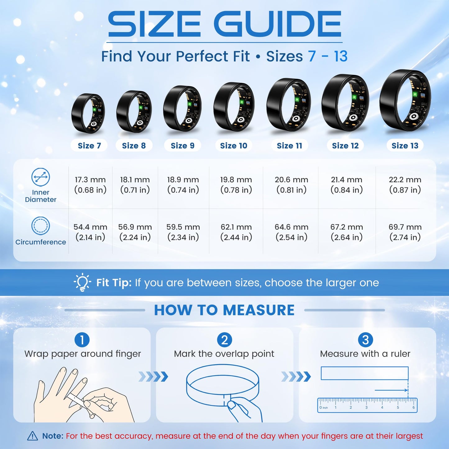 Smart Ring for Men & Women, Fitness Tracker, Sleep, Heart Rate, SpO2 | No subscription app, iOS & Android compatible, IP68 waterproof, sleep and naps, activity, women's health, family care.
