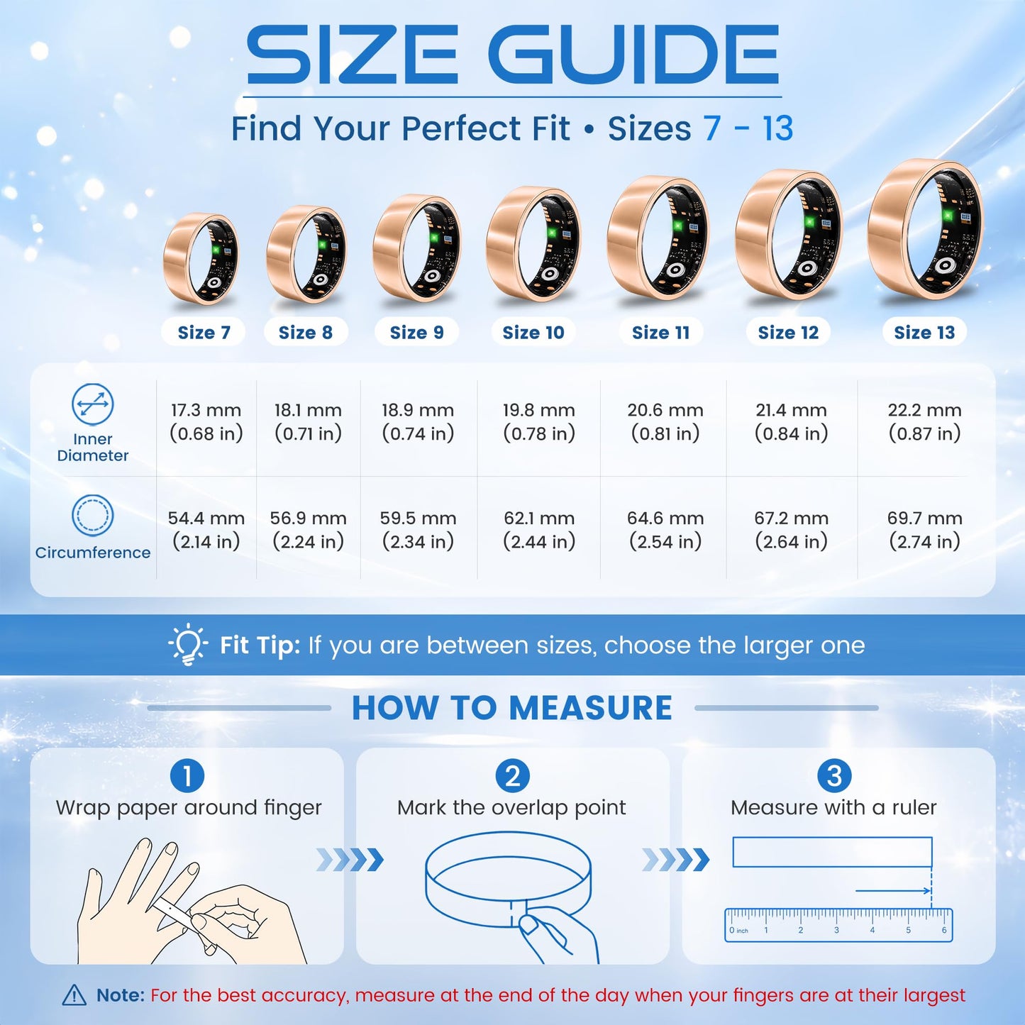 Smart Ring for Men & Women, Fitness Tracker, Sleep, Heart Rate, SpO2 | No subscription app, iOS & Android compatible, IP68 waterproof, sleep and naps, activity, women's health, family care.