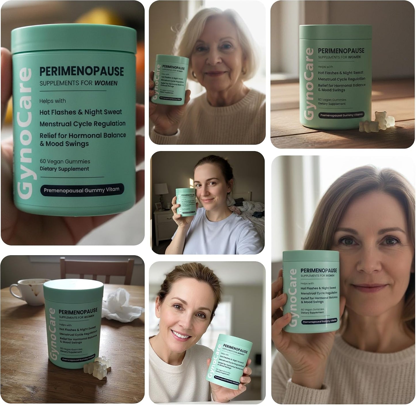 Perimenopause Supplements Women | Premenopausal Gummy Vitamins | Relief for Hormonal Balance & Mood Swings | Supports Menstrual Cycle Regulation | 60 Vegan Gummies