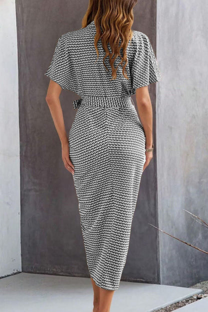 Collared Neck Short Sleeve Midi Shirt Dress Elegant & Versatile Style Cute Dress For Girls