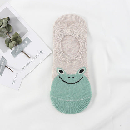5 Pairs Cute Animal Spring Women Cotton Boat Socks Set Korean Style Funny Cat Dog Panda Low Cut Ankle Short Socks