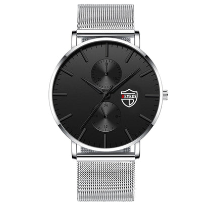 Black 3Bar Watch Men Women'S Watches Ladies Watch With Crystals  Fashion Stainless Steel Band Comfortable Wristwatch