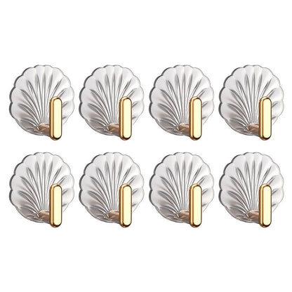 8pcs Self Adhesive Hook Decorative Hanger On Door Wall Adhesive Key Hanger Bathroom Towels Rack Cabinet Organizer Clothes Hanger Sea Shell Deluxe Shower Hooks Shaped Fun Design