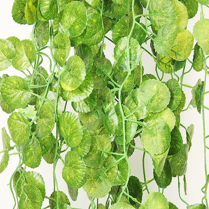 90cm Artificial Green Hanging Ivy Leaves Radish Seaweed Grape Fake Flowers Vine Home Garden Wall Party Decoration Fake Hanging Fake Ivy Vine for Wall House Room Indoor Outdoor Decoration