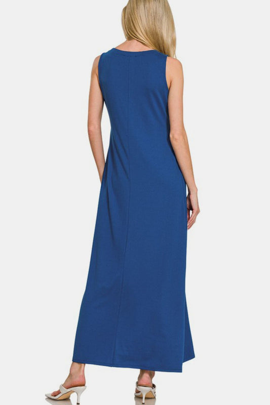 Scoop Neck Wide Strap Tank Dress – Simple, Comfortable, and Versatile Scoop Neck Design for All-Day Wear