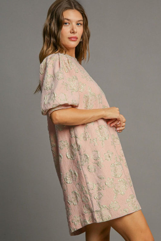 Elegant Floral Puff Sleeve Mini Dress Vintage-Inspired Women’s Dress Retro Timeless Design Dress