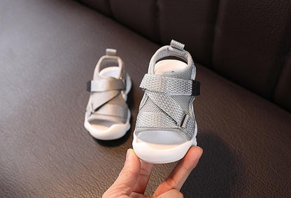 Baby Unisex Sandals Black Gray Pink Canvas Infant Sandals Toddler Summer Walking Shoes
