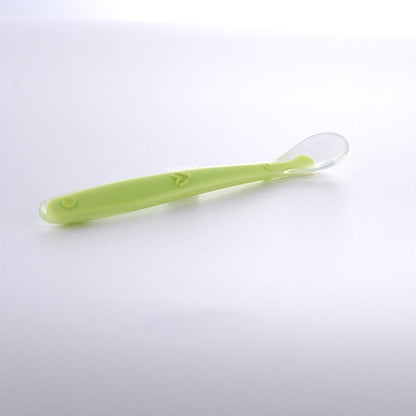 Silicone Baby Soft Soup Spoon Healthy Infant Sucker Candy Color Kitchen Cooking Spoon Rice Spoon Children Dishes Tableware for Kids