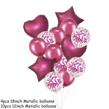 14Pcs Multi Confetti Balloons For Happy Birthday Party Balloons In Several Luxury Variant Helium Ballons For Celebrations for Boy Girls and  Babies party