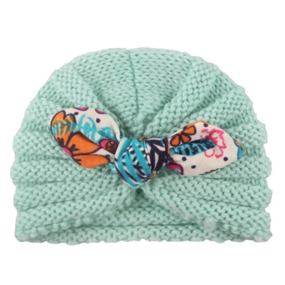 New  Handmade Cotton Girl Hat Autumn Winter Baby Boy Girl Hat Colorful Bow Elastic Cute Baby Turban In Elegant Design