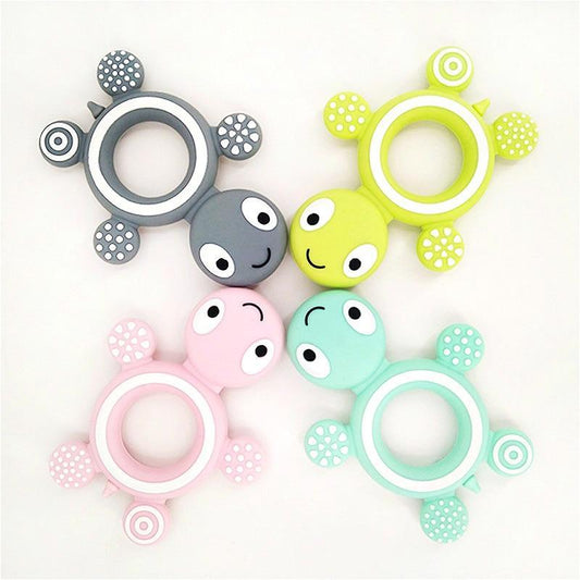 Baby Silicone Teethers Food Cute Turtle Tiny Teething Baby Shower Gifts Cartoon Animals Teether