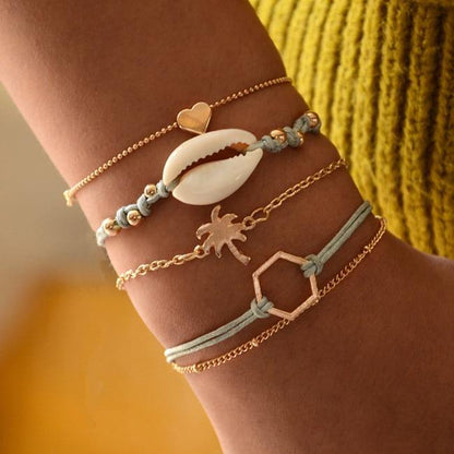Modern Fashion New Luxury Different Style Elegant Elephant Tree Of Life Tassel Chain Bracelet Sets For Women Jewelry Trend Sets For Her