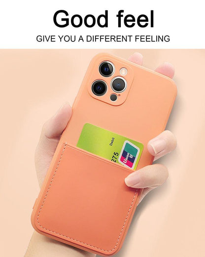 Simple Wallet Case For iphone Silicone Case For iphone 13 12 11 Pro Max Mini With Card Holder Cover Classic Silicone Full Protection Anti-Scratch Shockproof Case