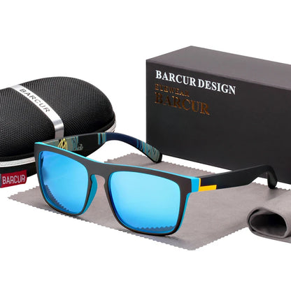 BARCUR Men's Polarized Driving Sunglasses – UV400 Protection Lightweight TR90 Frame Anti-Glare Lens Stylish Oculos de Sol Summer Sunglasses