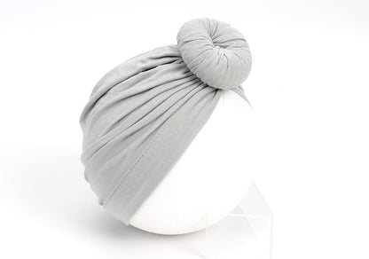 Newborn Toddler Kids Turban Cotton Beanie Hat Winter Cap Knot Solid Soft Sleeping Caps For Kids