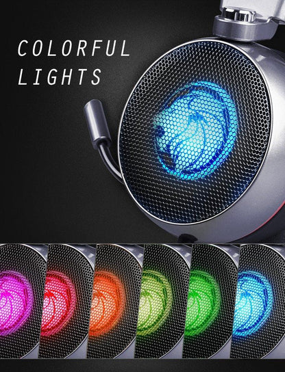 STEVVEX N43 Stereo Gaming Headset 7.1 Virtual Surround Bass Gaming Earphone Headphone with Mic LED Light for Computer PC Gamer (N43)