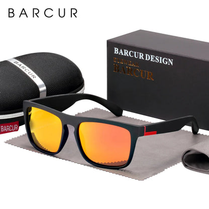 BARCUR Men's Polarized Driving Sunglasses – UV400 Protection Lightweight TR90 Frame Anti-Glare Lens Stylish Oculos de Sol Summer Sunglasses