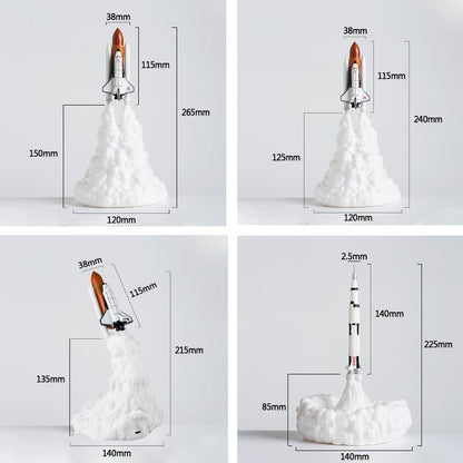 NEW Popular Space Shuttle Lamp and Moon lamps In Night Light By 3D Print For Space Lovers Rocket Lamp