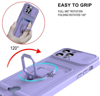 Lightweight Heavy Duty Protective Case With Rotatable Kickstand Ring For iPhone 13 14 Case Magnetic Ring Holder Cover for iPhone 12 11 14 Pro Wallet Card Armor iphone Case