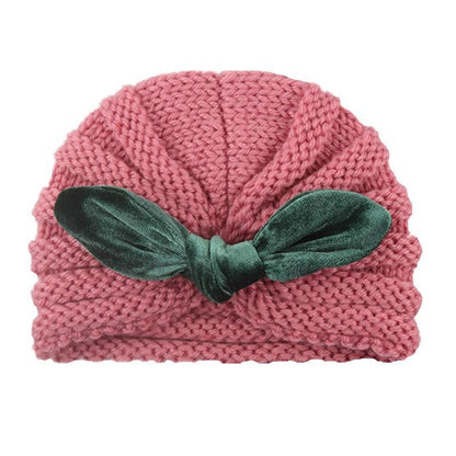 Handmade Knitted Winter Baby Hat for Girls Candy Color Enfant Baby Beanie Turban Hats Newborn Baby Cap