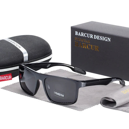 BARCURTR90 Ultralight Polarized Sunglasses for Men Vintage Square Eyewear with UV400 Protection for Summer