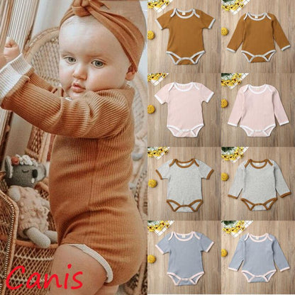 Fashion Newborn Baby Boy Girl Romper Jumpsuit Outfits Knitted Cotton Clothes For Babies In Classic Style