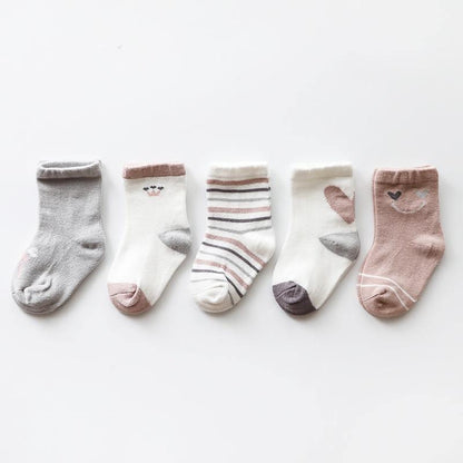 5PCS/SET Newborn Baby Socks Cotton for Girls Autumn Winter Toddler Baby Boy Socks Infant Kids socks