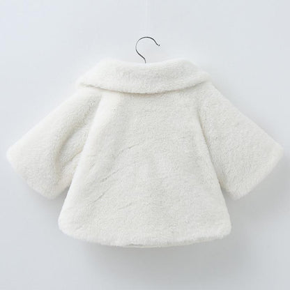 Princess Baby Girls Winter Thick Bownot Cloak Coat Flower for Childre With Flowers
