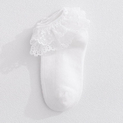 New Baby Socks Cute Lace Flower Bows Newborn Baby Girl Socks Cotton Princess Girls Socks