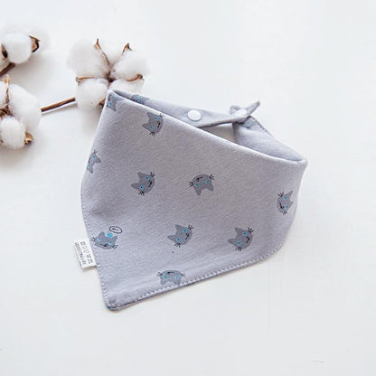 Cotton Cartoon Bandana Feeding Saliva Towel Waterproof Bibs For Baby Burp Accessory Adjustable Button Durable Baby Towels