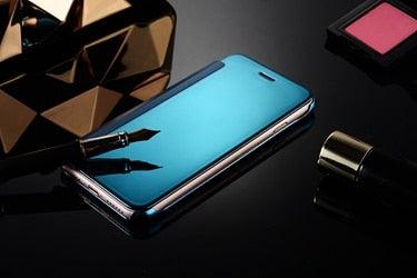 Luxury iphone Flip Case iphone 11 12 13 14 Cover Clear View Windows Mirror Magnetized Simple Closure Unique Flip Phone Stylish Case For iPhone