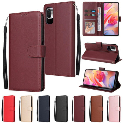 Wallet Leather Case For Xiaomi Redmi 10 9 9A 9C 9T 8 8A 7A 6 Note 10 10S 10 Pro 9S 9 Pro 8 Pro 7 6 5 Pro 4X Poco X3 Pro M3 11T Shockproof Wallet Style Magnetic Closure Back Cover Case