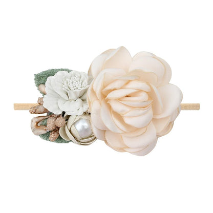 Handmade Luxury Pearl Baby Headbands Bundle Nylon Elastic  Newborn Hair Accessories for Girls Kids