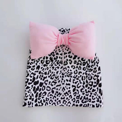 Modern Luxury Toddler Kids Children's Hat Cap With Dots Baby Cotton Colorful Big Large Bow And Scarf fork Kids